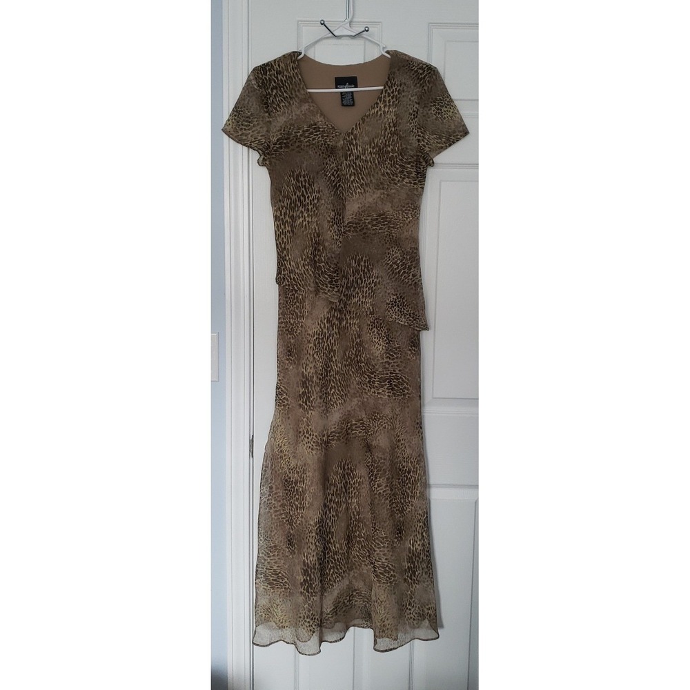Positive Attitude Womans Maxi Dress‎ Leopard Print Size 8